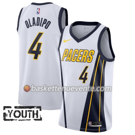 Maillot Basket Indiana Pacers Victor Oladipo 4 2018-19 Nike Blanc Swingman - Enfant